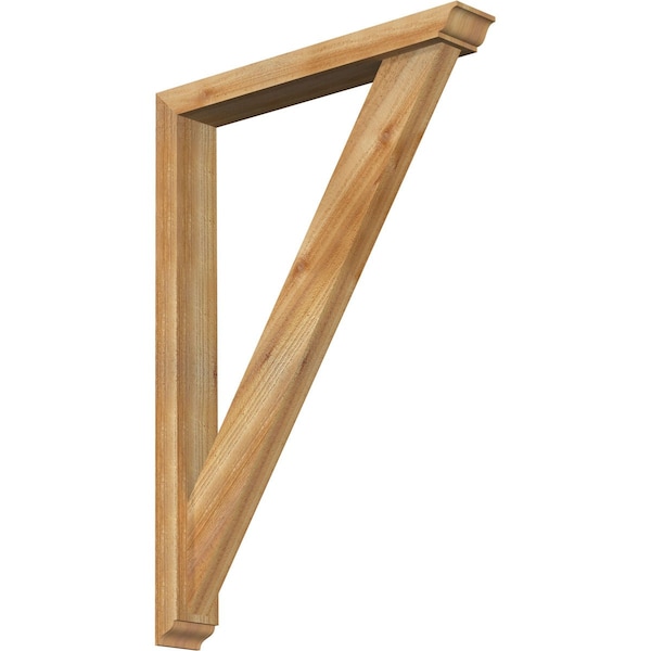 Ekena Millwork Traditional Traditional Rough Sawn Bracket w/ Offset Brace, Western Red Cedar, 4"W x 26"D x 38"H BKT0402X26X38TRA01RWR - main